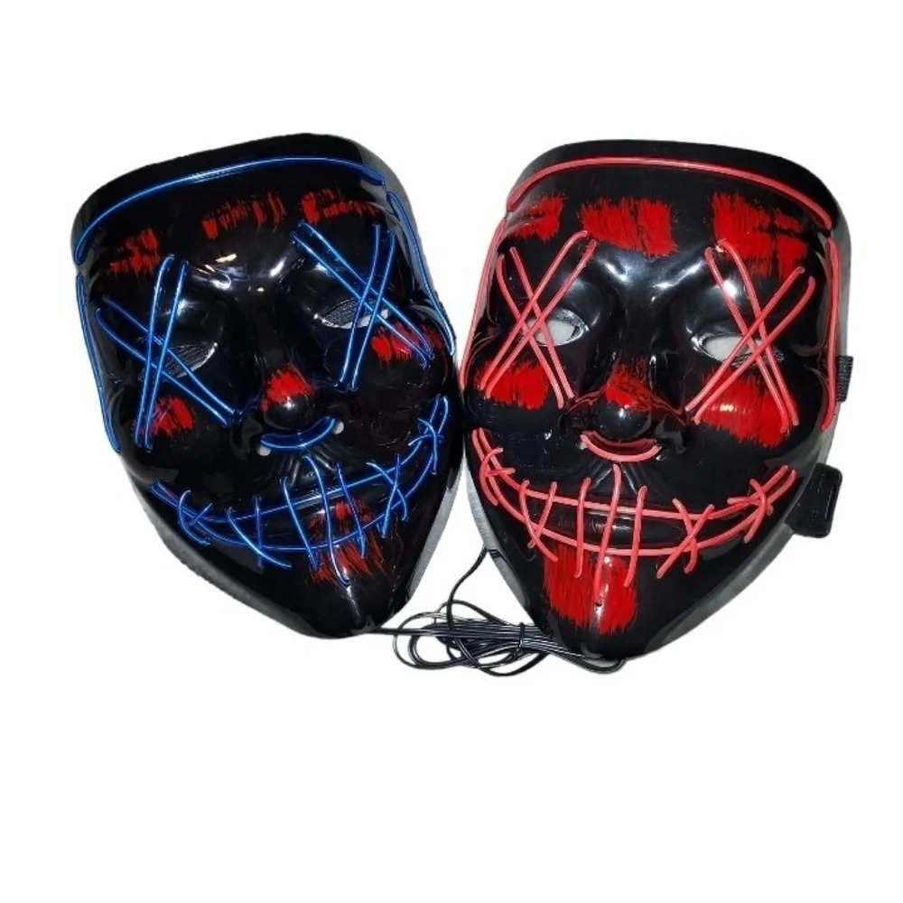 Confetti V-vendetta mask with light red Black blue